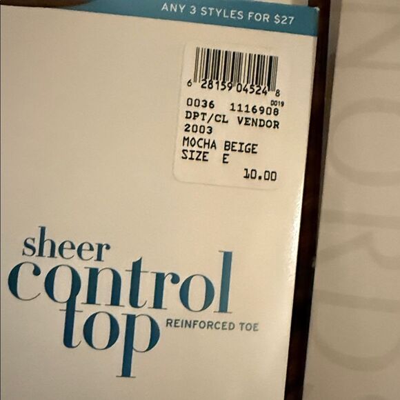 Nordstrom New In Package Sheer Control Top Reinforced Nylons Lot of 4 - Picture 3 of 8